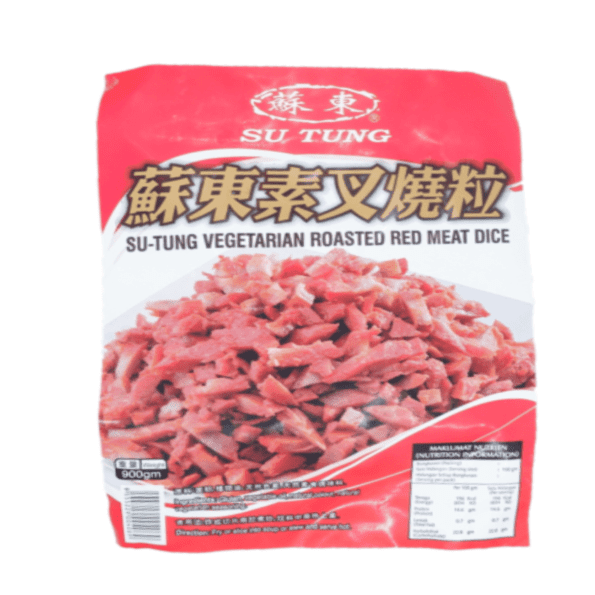 Vegetarian Roasted Red Meat Dice 素叉烧粒 900g (Su Tung)Halal