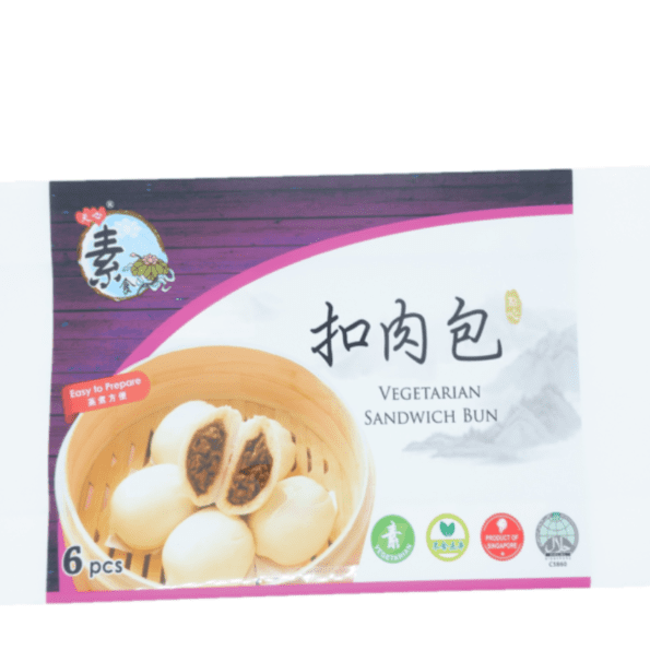 Vegetarian Sandwich Bun 素扣肉包 6pcs (Tian Xin Su Shi Bao Dian)