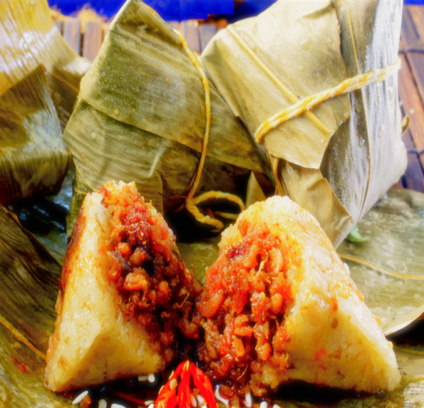 Vegetarian Shrimp Dumpling 香辣虾米粽 2PCS (Tian Xin Su Shi Bao Dian) Halal